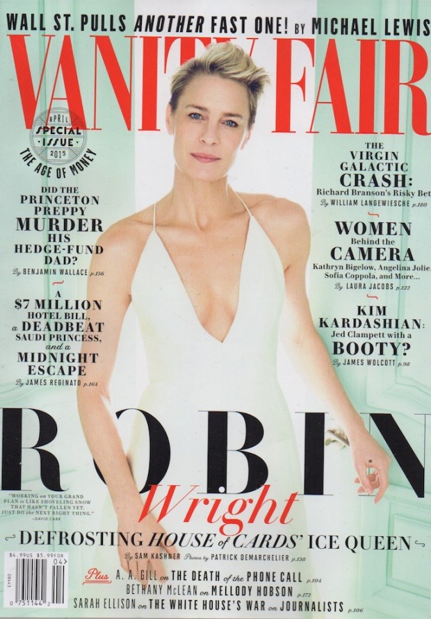 Robin Wright na capa da Vanity Fair de abril. (Crédito: Reprodução)