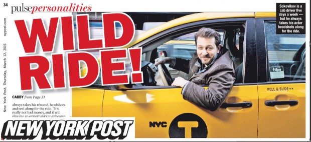 O taxista Alexander Sokovikov na edição de hoje do New York Post. (Crédito: Reprodução)