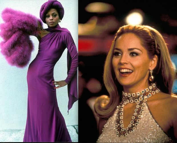 Inspiração da figurinista Rita McGhee para o guarda-roupa de Cookie: Sharon Stone e Diana Ross, respectivamente, nos filmes "Cassino" e "Mahogany" (Crédito: Divulgação)