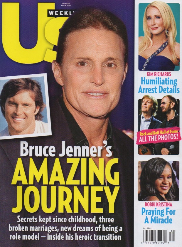 Bruce Jenner é assunto dos tablóides nas últimas três semanas. Ele aparece na capa da US Weekly desta semana. (Foto: Reprodução)