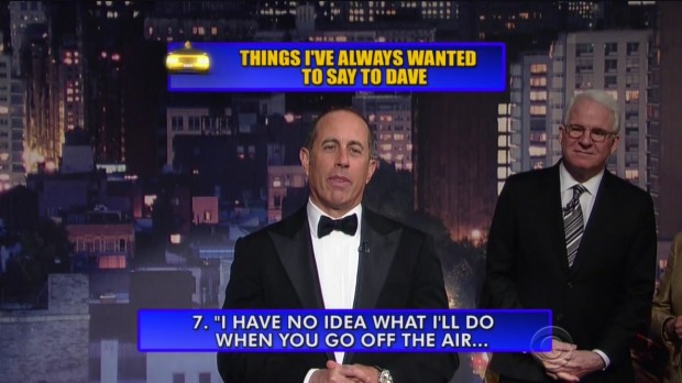 Jerry Seinfeld lê sua fala do Top 10 List.