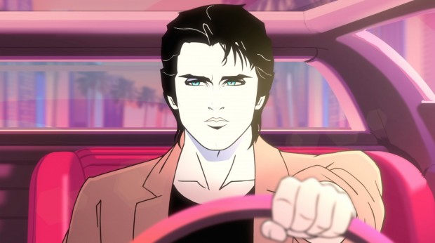 Rob Lowe dubla o detetive playboy Dazzle Novak, protaginista da série de animação "Moonbeam City", que estreou ontem a noite na TV americana. (Foto: Comedy Central)