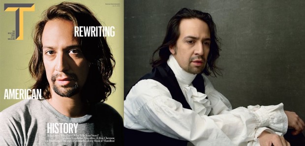 Lin-Manuel Miranda na capa da revista de estilo do jornal "New York Times" e nas páginas da edição americana da "Vogue". (Foto: Reproducão)