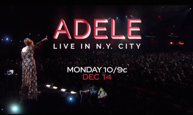 Propaganda do show especial de Adele, gravado em Nova York, a ser apresentado pela rede NBC em dezembro. (Foto: Reprodução)