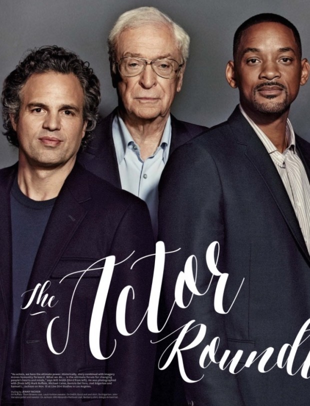 Os atores Mark Ruffalo, Michael Caine e Will Smith. (Foto: Reprodução)