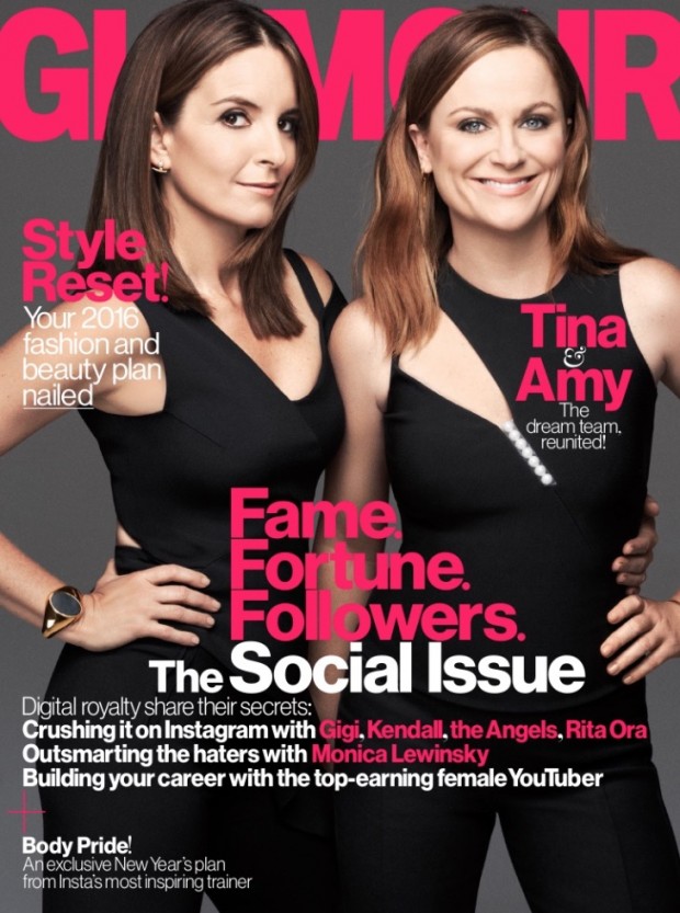 As atrizes Tina Fey e Amy Poehler, estrelas da comédia "Irmãs", que estreia em fevereiro no Brasil, estão na capa da nova edição da "Glamour".