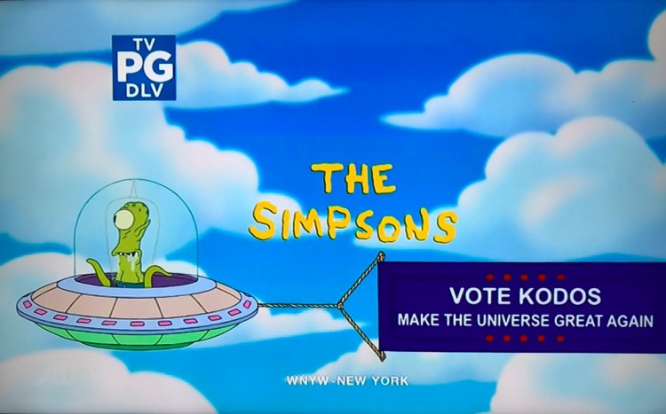 Alienígena Kodos faz sátira à atual campanha presidencial americana na abertura da nova temporada do "The Simpsons". (Foto: Reprodução)