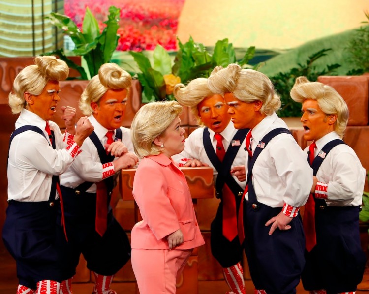 Troompa Loompas encontram Hillary Clinton no "Jimmy Kimmel Live!" (Foto: Randy Holmes/ABC)