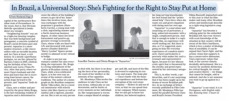 Crítica de hoje (14) no jornal "The New York Times" (Foto: Reprodução)