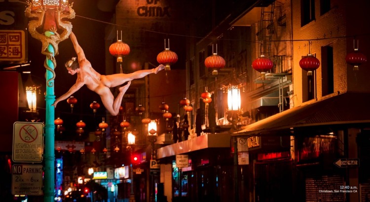 Acrobacia no bairro de Chinatown, em São Francisco. (Foto: Reprodução)