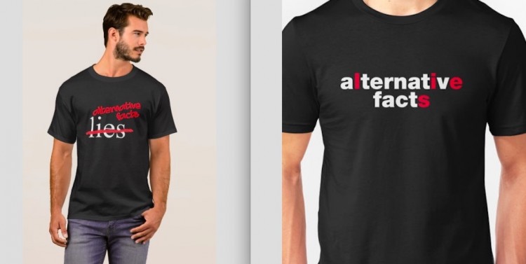 Exemplos de modelos de camisetas com o termo do momento nos EUA. (Reprodução)